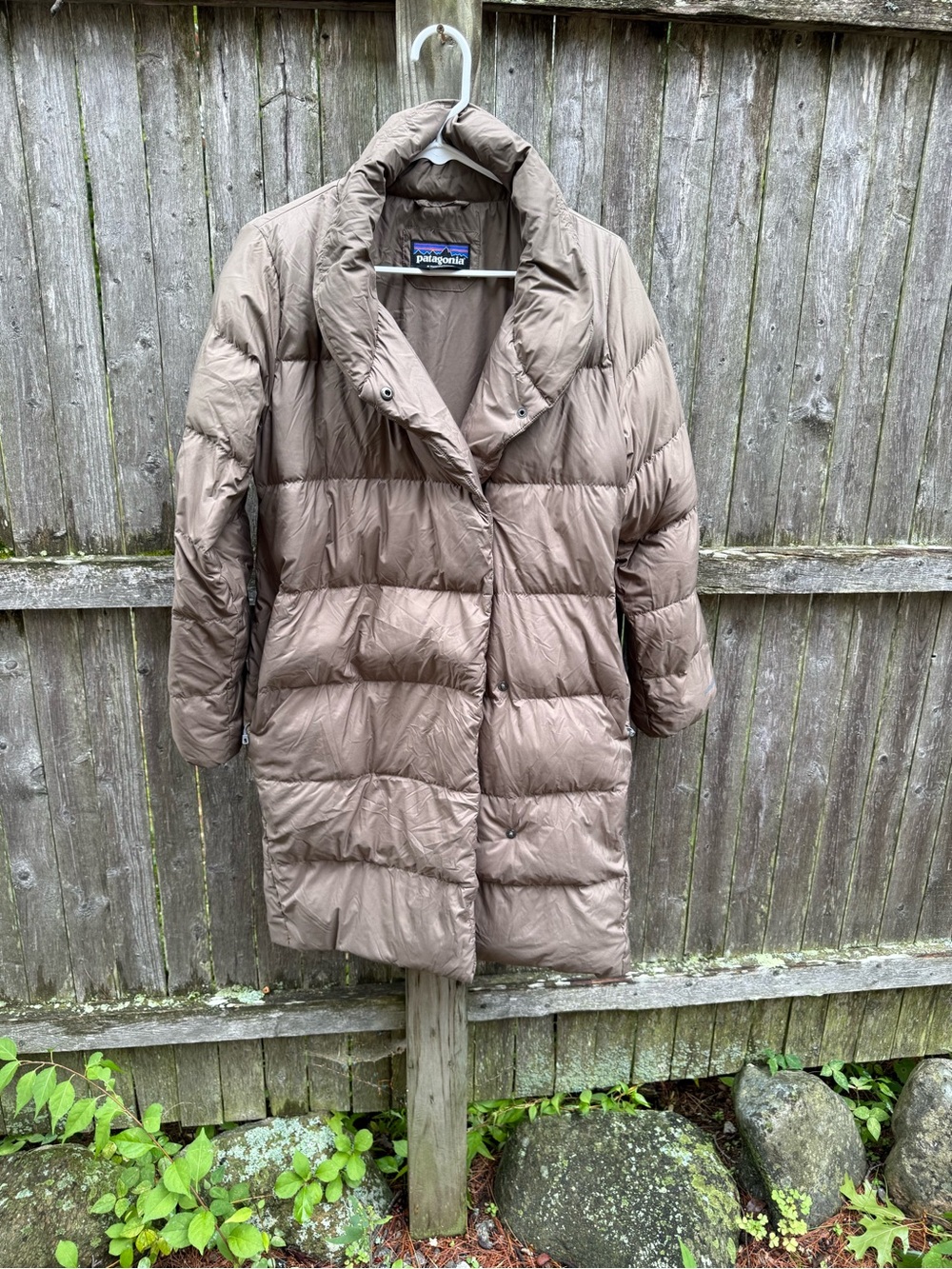 Patagonia Long Taupe Down Puffer Coat